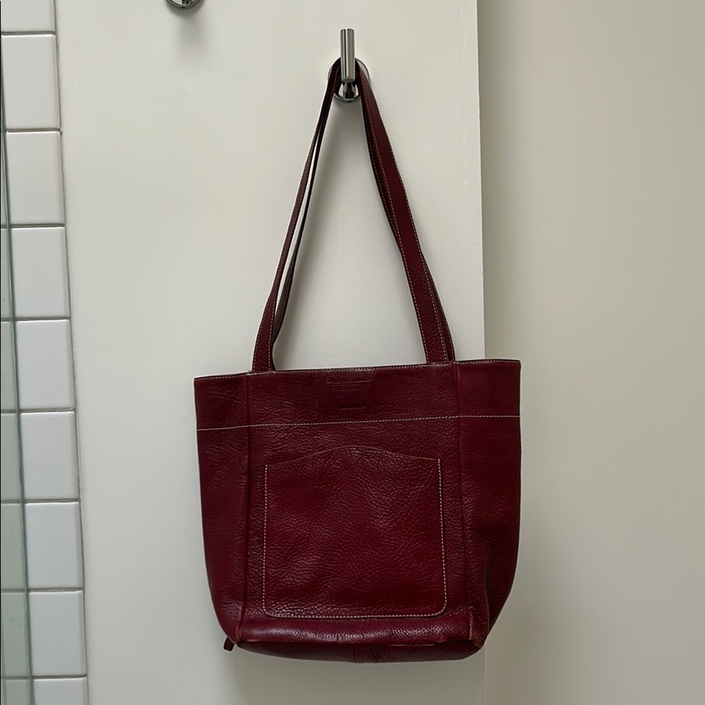 Elegant Burgundy Leather Tote Bag